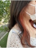 ゆる巻きオレンジ イヤリングカラー