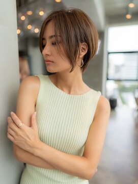 エースハバナ 渋谷(1 HAVANA) ヌーディカラー/小顔ヘア/大人ボブ/丸みショート/渋谷