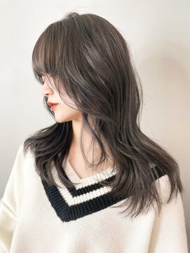 アルバム 渋谷パルコ(ALBUM) オリーブロング_グレージュカラーシルキーベージュ_ba393691