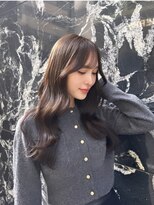 19韓国風　小顔　シルクレイヤー　ブラウン　　【有村】