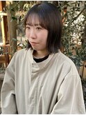 花田/切りっぱなしボブ/美髪/ピンクブラウン/グレージュオリーブ