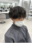 波巻きウルフメンズパーマ