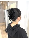 ヘアセット　卒業式アレンジ　ボブスタイル　博多