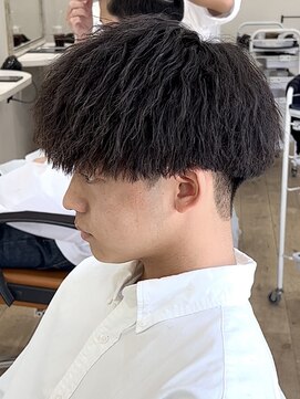 ベーア メロー(Bar mellow) ドライツイストパーマ刈り上げマッシュ