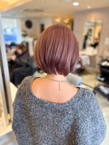 ヘアーエスクールフェイス(hair S. COEUR face) ハイトーンショートボブ/暖色カラー/枚方美容室/大阪美容室
