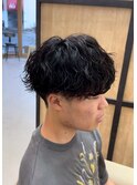ツイストスパイラルマッシュツーブロック刈り上げ