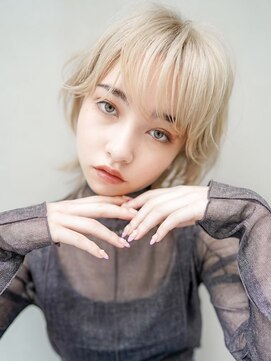 ギークス(GEEKS) 【GEEKS渋谷】抜きっぱなしブロンド/ウルフ/ホワイトブリーチ/冬