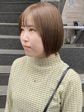 ラミエバイメルト 下北沢(lamie by melt) 花田ボブブリーチなしカラーオリーブベージュ下北沢20代30代前髪