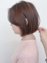 モリオフロムロンドン 原宿本店(morio from London)&nbsp;【morio原宿】内巻きボブ ボブ 顔まわりレイヤー オレンジピンク