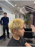 スパイキーショート/ブリーチ/ハイトーン/メンズ/京都/四条烏丸