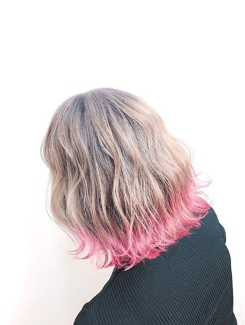 ミルクティーベージュ 裾カラー ピンク L マテリアル Material のヘアカタログ ホットペッパービューティー