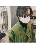 センターパートショート_テクノカット_前髪なしショート