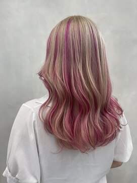 エイト ヘアサロン 渋谷本店(EIGHT) ケアブリーチ×ピンクメッシュ