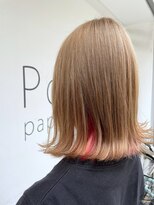 ヘアーメイクパウダー 天王寺寺田町店(Hair make powder)&nbsp;大人可愛い20代30代40代小顔ウルフレイヤーボブインナーピンク