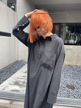 アルカナ 明治神宮前原宿(ARCANA) オレンジ　ピンク　ケアブリーチ　ボブ