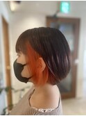 【EIGHT溝の口】お客様スタイル_デザインカラー切りっぱなしボブ