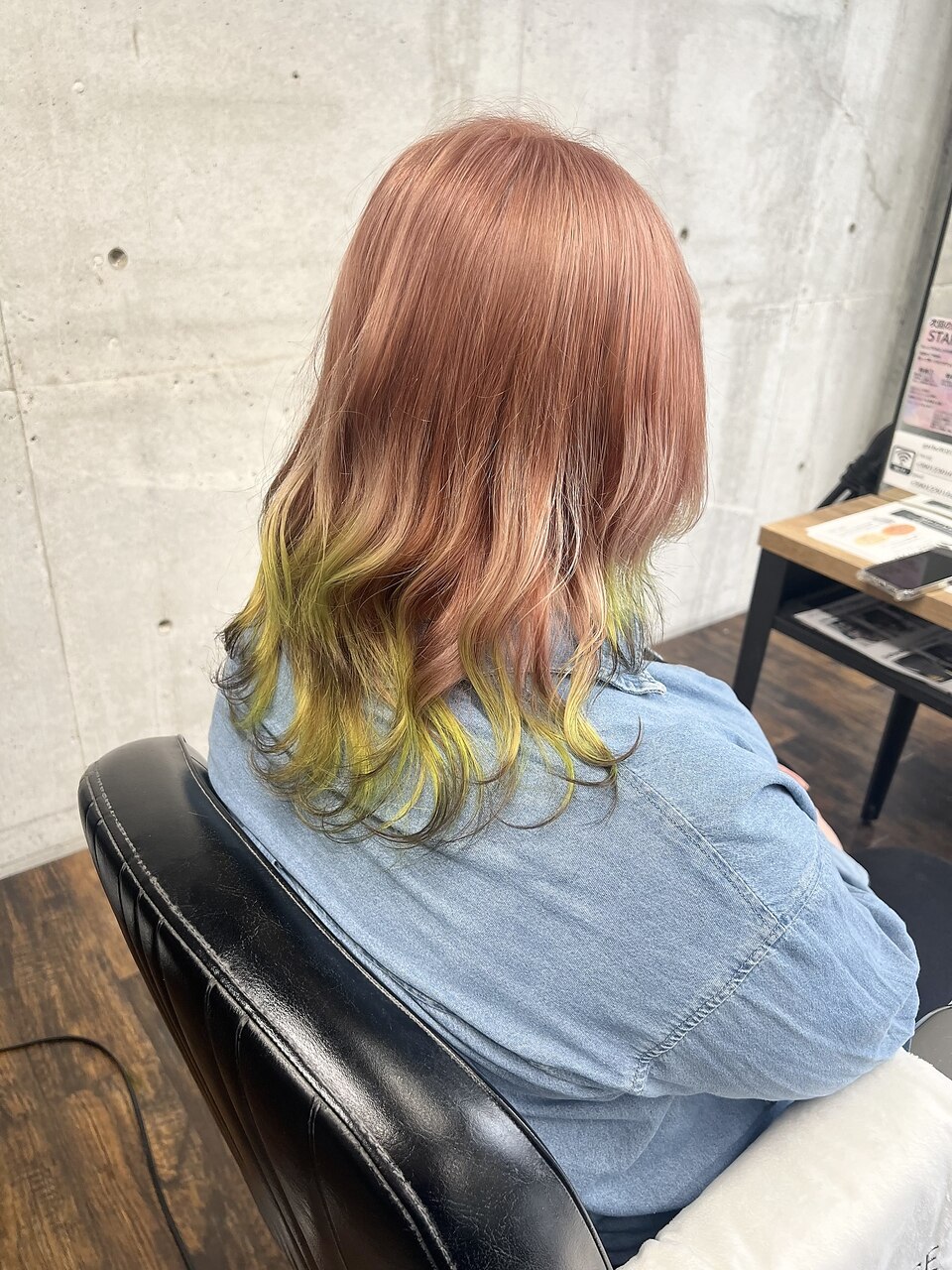 狐カラー 裾カラー コーラルオレンジ ライムグリーン 黒：L183458939