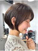 30代40代大人女性/前髪ありショートボブ/ショートヘア/髪質改善
