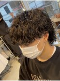 波巻きスパイラルパーマウルフカットツイストパーマメンズパーマ