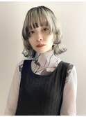 顔周り姫カットボブレイヤーエンドカラー
