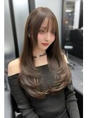 アッシュカラーザクザクレイヤーカット 【韓国ヘア 大阪 梅田】