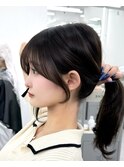 前髪顔まわり韓国ヘアレイヤーカットサイドバンク2wayバンク韓国