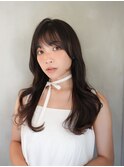 ◎韓国ヘアー顔周りレイヤーおくれ毛前髪ダブルカラー万代新潟
