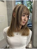 レイヤーカット/髪質改善/オリーブベージュ/前髪カット