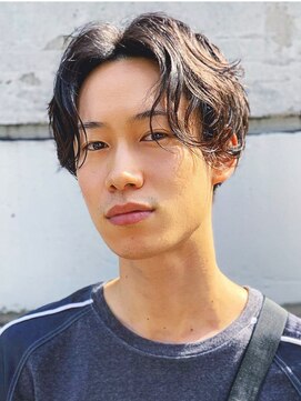 エリマ 横浜西口(elima) 横浜西口メンズパーマフェザーパーマセンターパートガイルヘア