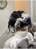 ふわふわツインお団子ヘアセット