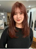 ブリーチ無しダブルカラー ピンクベージュ