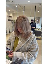 マティス 室見店(MATISSE)&nbsp;やわらかミルクティーベージュ×くびれ外ハネボブ