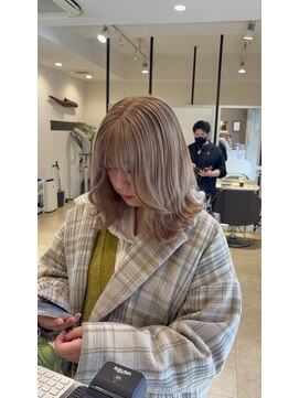 マティス 室見店(MATISSE) やわらかミルクティーベージュ×くびれ外ハネボブ