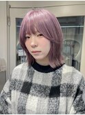 ☆ラベンダーパープル顔周りカット前髪レイヤー横浜駅