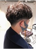 《長谷川愛》ビジカジメンズパーマ刈り上げツーブロック