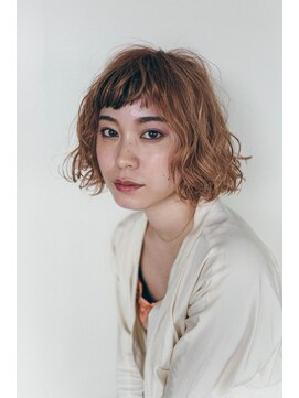 ピズム(PISM) ピンクベージュカーリーボブ/メルティカラー/デジタルパーマ