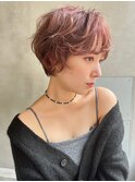 siena ゆるふわパーマ×ハンサムショート×ピンクブラウン　渋谷