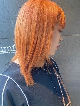 グミ(gumi) *gumi*ブリーチツヤ髪☆オレンジカラー