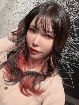 ヘアサロン ラコ(hair salon Raco) 大人可愛いインナーカラー×赤（レッド系）