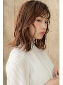 暖色系カラーウェットヘア小顔くびれミディアム310X上尾20代30代