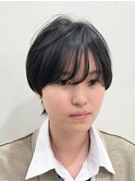 【松戸 藤原】ショート ウルフ　黒髪