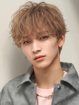 オーシャントーキョー シブヤジンナン(OCEAN TOKYO shibuya JINNAN) ミルクティーベージュラウンドマッシュメンズブリーチカラー