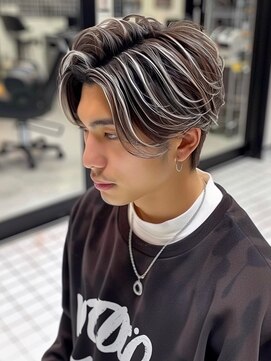 xハイライト/ブルーブラック/スペインカール/スパイキーショート