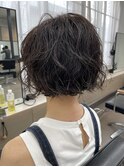 【中目黒】白髪ぼかしカラーとミニボブパーマ☆ふわふわウェーブ