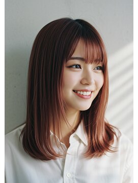 コトナ 越谷店 ミディアムヘアー/チェリーピンクカラー/白髪染め/縮毛矯正/越谷