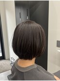 ひし形ボブ［オリーブグレー/ココアベージュ/鎌取］長野歌穂