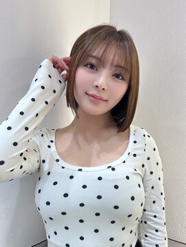 暗髪×韓国風タッセルボブ[髪質改善ストレート/10代20代30代]