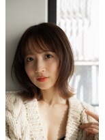 ロウ 銀座(RAW)&nbsp;銀座　ボブ　レイヤー　切りっぱなし　ロブ　ベージュ　ブラウン