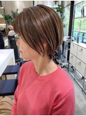 大人ショート/ショートボブ/白髪ぼかしハイライト/銀座/武蔵小杉