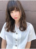 大人可愛いアッシュブラウンランダムパーマ奈良清水